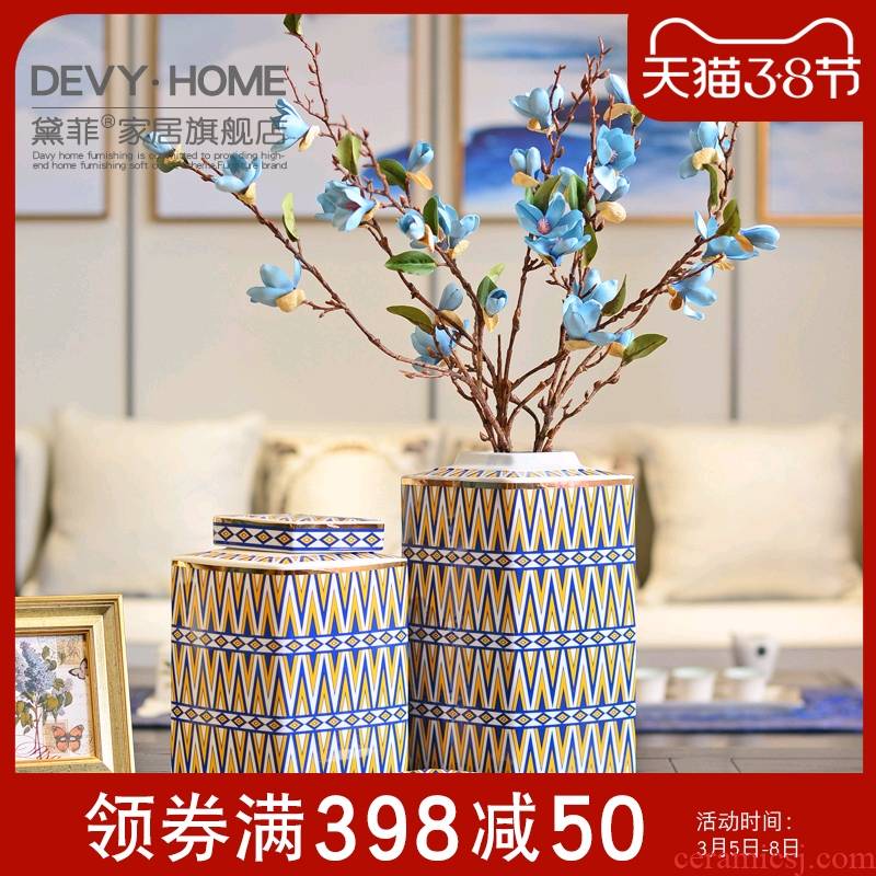 Creative furnishing articles of the new Chinese style household act the role ofing is tasted ceramic vases, the sitting room porch floral decorations decoration arts and crafts