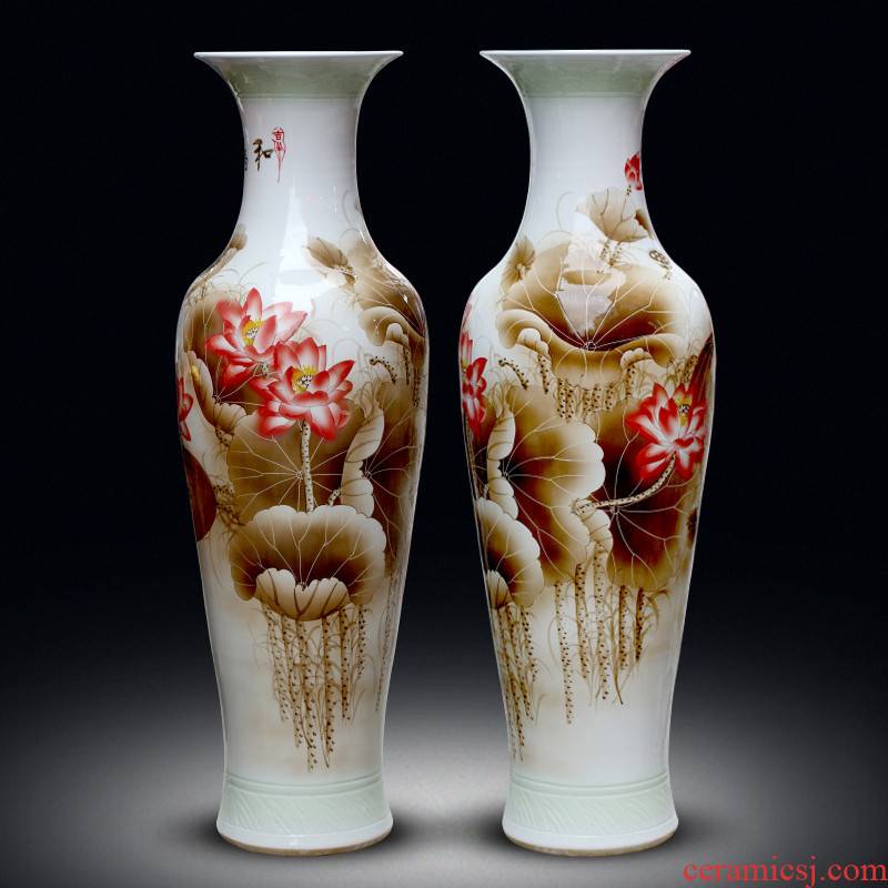 Jingdezhen ceramics hand - made harmony landing large vases, home sitting room hotel villa decorations furnishing articles