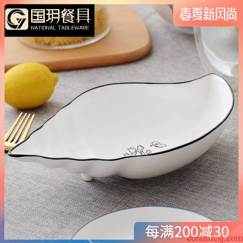 Jingdezhen ceramic bowl home eat silverware DIY large bowl of soup bowl rainbow such use Korean eat bowl of nice dishes
