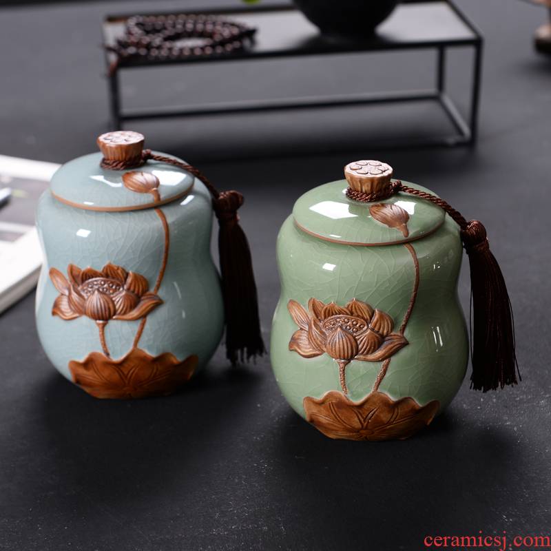 Your up ceramic pu 'er tea canister elder brother elder brother up up seal pot celadon storage tank size tea boxes