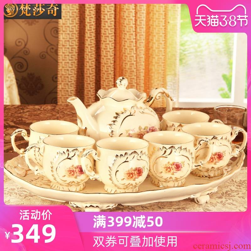 The Vatican Sally 's European ceramic cup tea package tray of household contracted sitting room tea cups suit small key-2 luxury