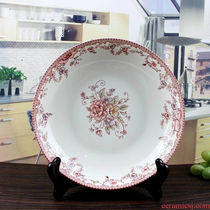 Both the people 's livelihood industry romantic amorous feelings deep dish FanPan 7 inches 8 inch disc fill dish plate plate plate LIDS, ceramic plates