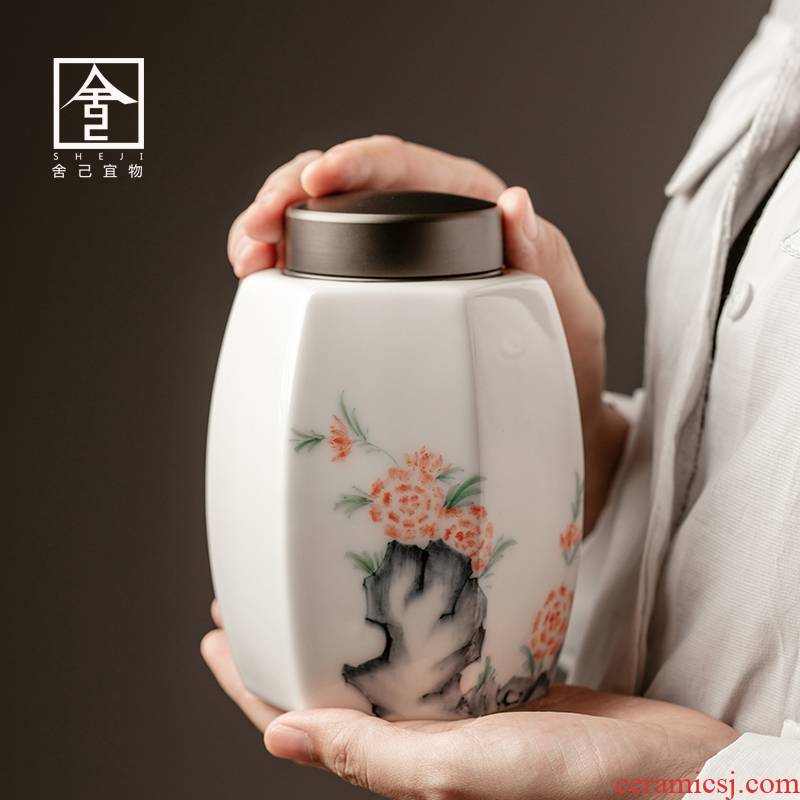 The Self - "appropriate content of jingdezhen hand - made caddy fixings Chinese seal pot receives Japanese tea pot ceramics