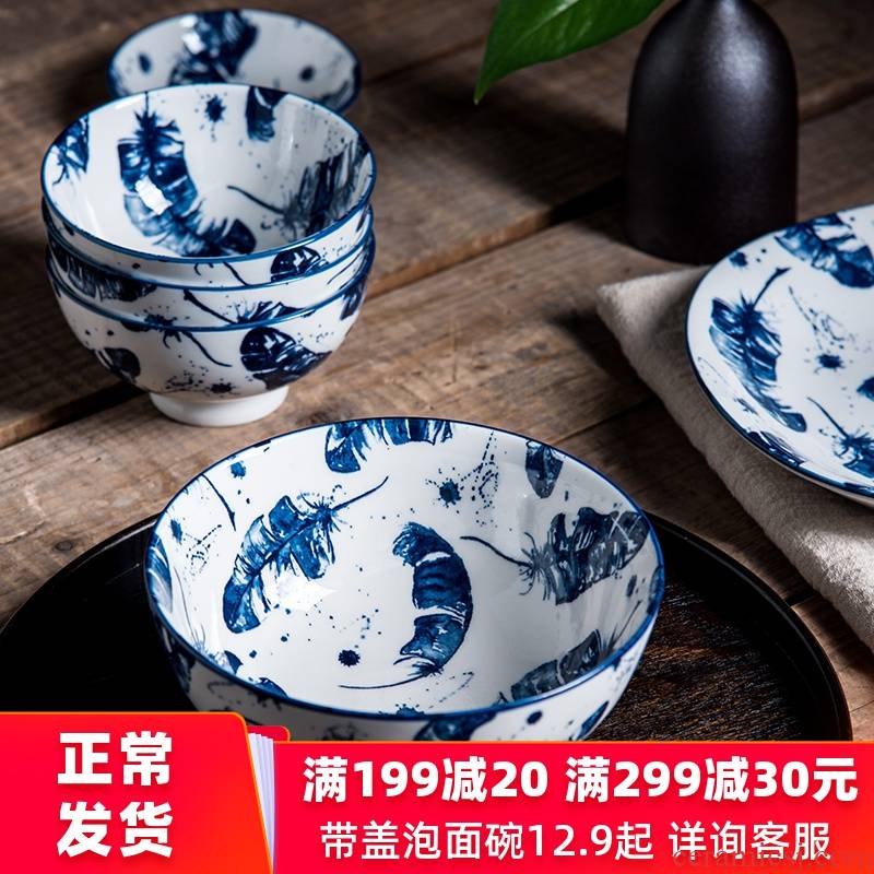 European ins with Japanese and Chinese individuality creative ceramic bowl large bowl mercifully rainbow such as bowl bowl dishes