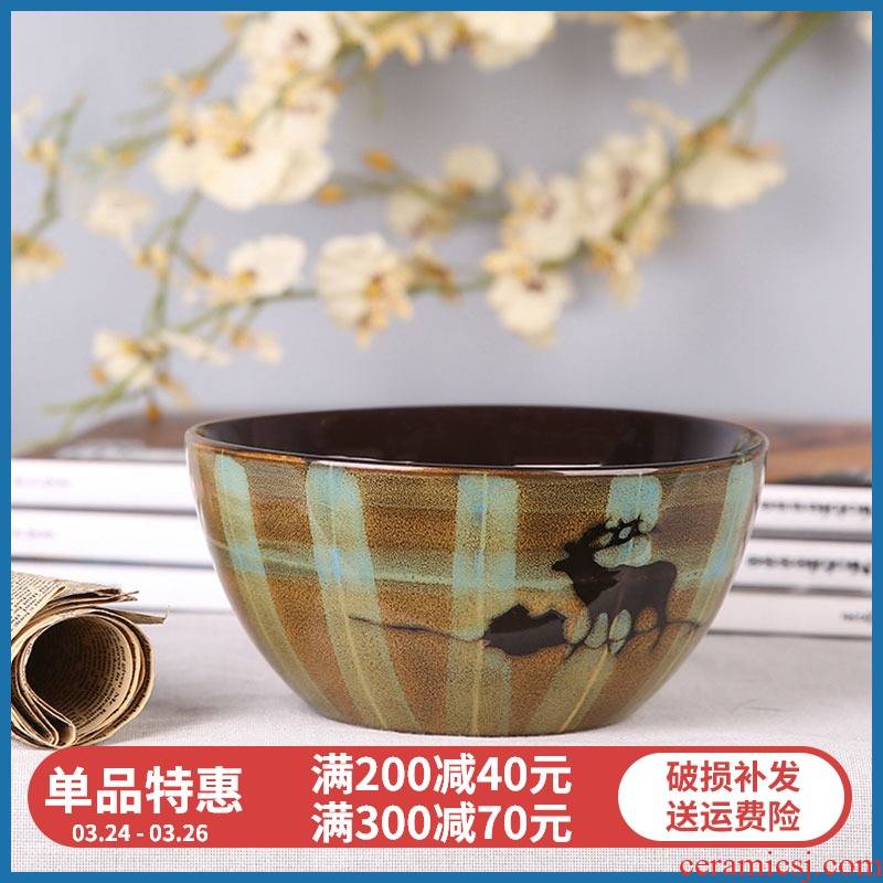 California yuquan 】 【 amorous feelings of stoneware western - style ceramic creative move 6 inch/a bowl soup bowl rainbow such use