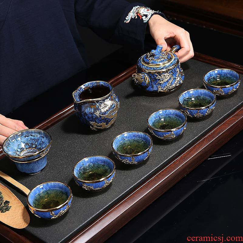The variable an inset jades red glaze ceramic teapot teacup tureen masterpieces of a complete set of kung fu tea set tea light