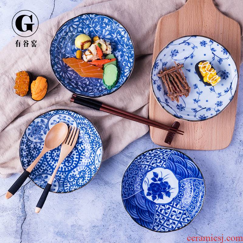 Have valley up plates imported from Japan plate FanPan LIDS, Japanese and wind porcelain tableware porcelain tableware to use 16.5