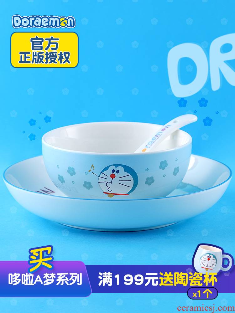 Doraemon express young girl heart of Japanese - style tableware creative move individual household ceramic bowl bowl dish dishes