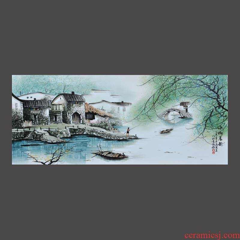 Jingdezhen ceramics Feng Huiying hand - made of morning rhyme porcelain plate painter adornment picture hanging in the sitting room is placed