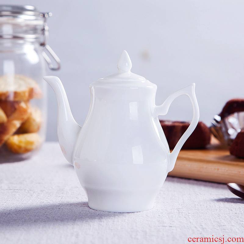 Pure white ipads porcelain oil can small oil sauce pot seasoning bottle table vinegar jug of soy sauce pot of 320 ml