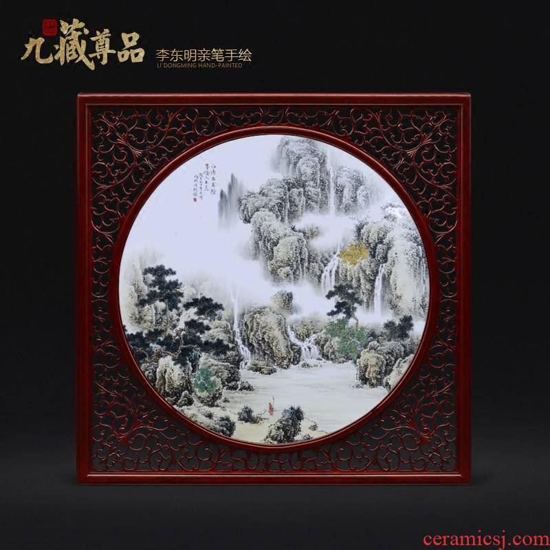 Jingdezhen ceramic dong - Ming li personally hand - made scenery scenery adornment porcelain plate paintings of Chinese style household decoration