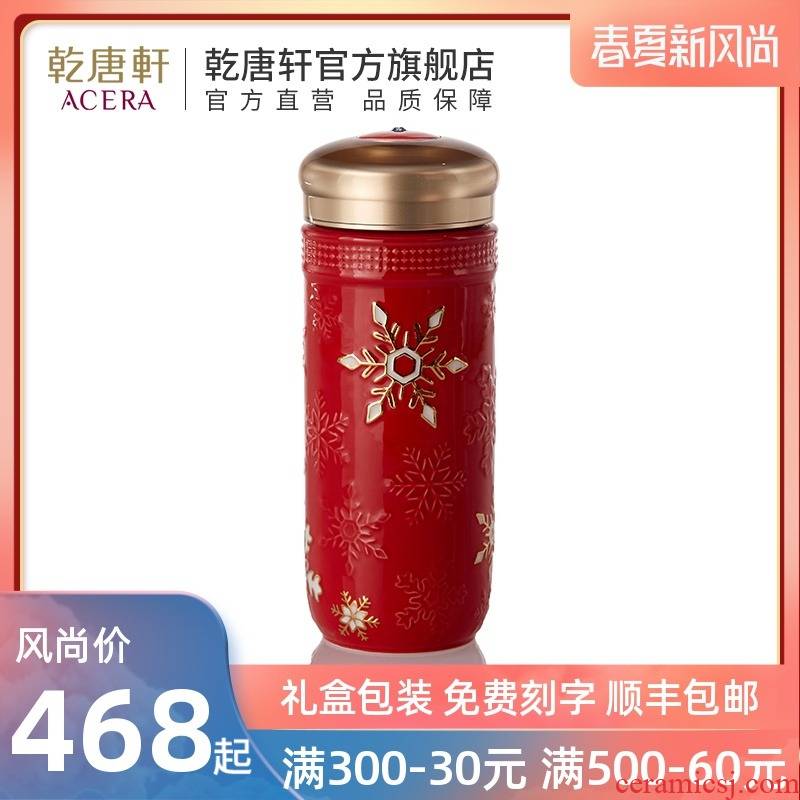 Dry Tang Xuan porcelain live Christmas gifts home with cover ceramic cups and portable with a cup of tea cup