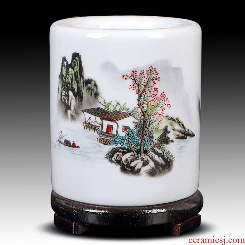 Archaize of jingdezhen ceramics powder wariety pen container creative study adornment fashion office furnishing articles the teacher 's day gifts