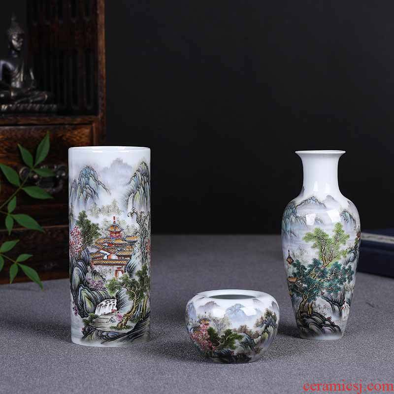 Tao porcelain margin of jingdezhen porcelain stationery pen container "four furnishing articles writing brush washer suit checking ceramic art act the role ofing is tasted