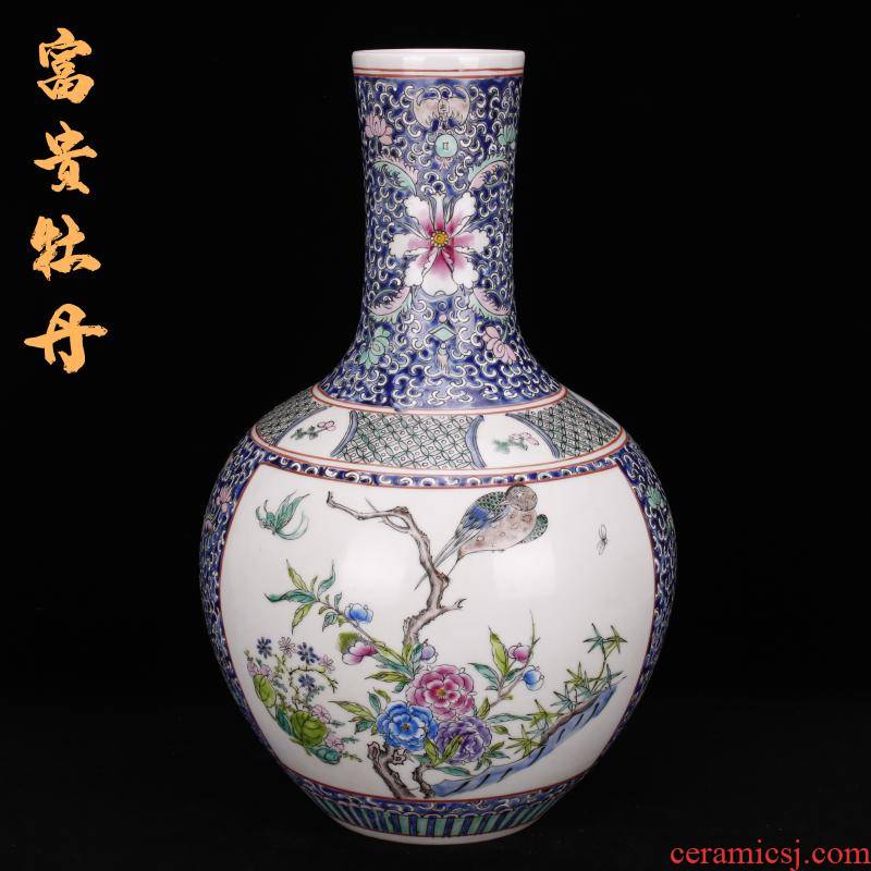 Jingdezhen imitation of the qing emperor kangxi hand - made vases, sitting room of the new Chinese style household decoration as antique antique penjing collection