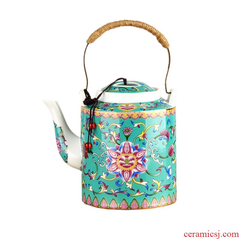 Jingdezhen ceramic teapot porcelain cool belt filter good kettle pot of green tea, black tea teapot girder are home