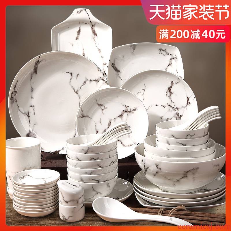 Dishes suit household tableware ceramic bowl chopsticks Dishes Chinese rice bowl of the big rainbow such as bowl bowl flat zero