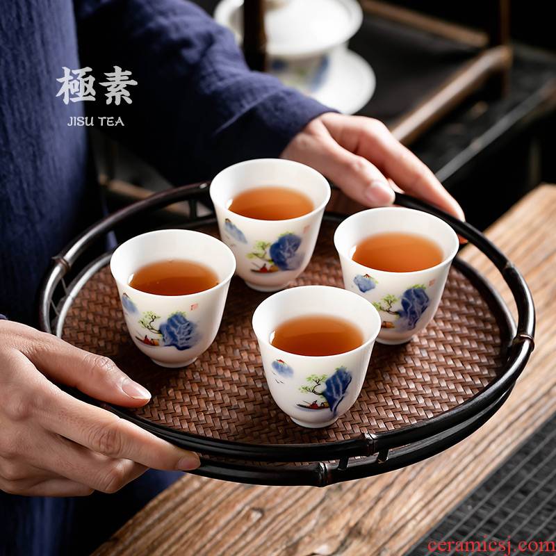 Pole element | landscape ceramic cups perfectly playable cup home of kung fu tea set sample tea cup masters cup single cup by hand