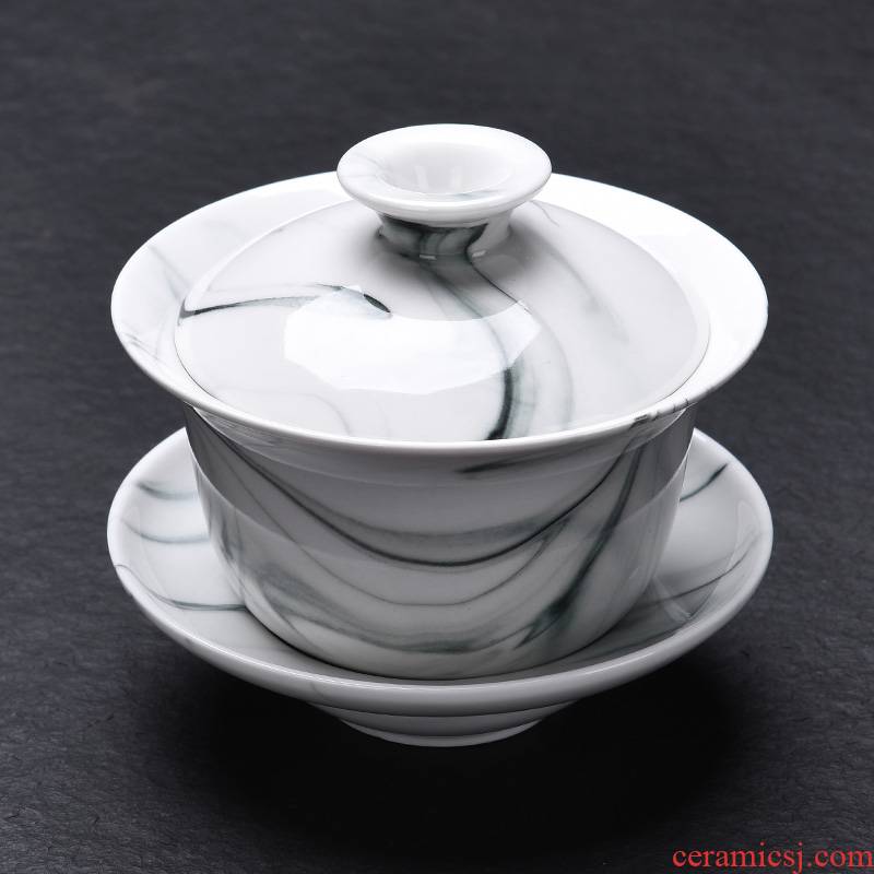 Laugh, ink zen tureen ceramic worship to use kung fu tea set tea tea, only three tureen