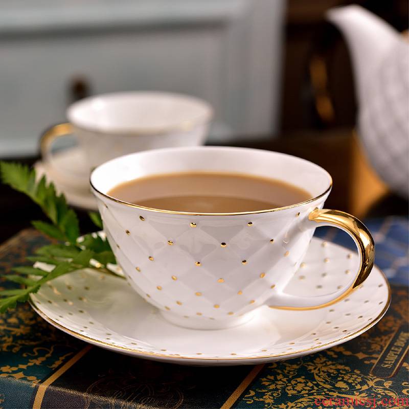 Bead little gold creative see ipads China coffee cups and saucers classic European style manual English afternoon camellia tea cup with a spoon