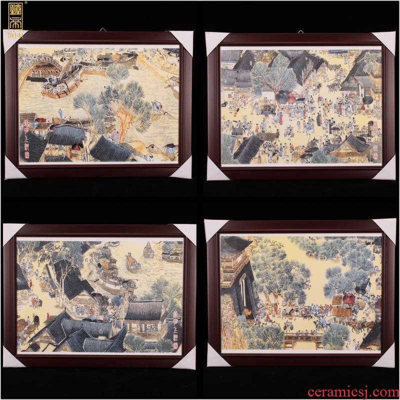 Jingdezhen Chinese wind clear painting porcelain plate painting the sitting room is the study of new Chinese style company soft outfit ceramic murals
