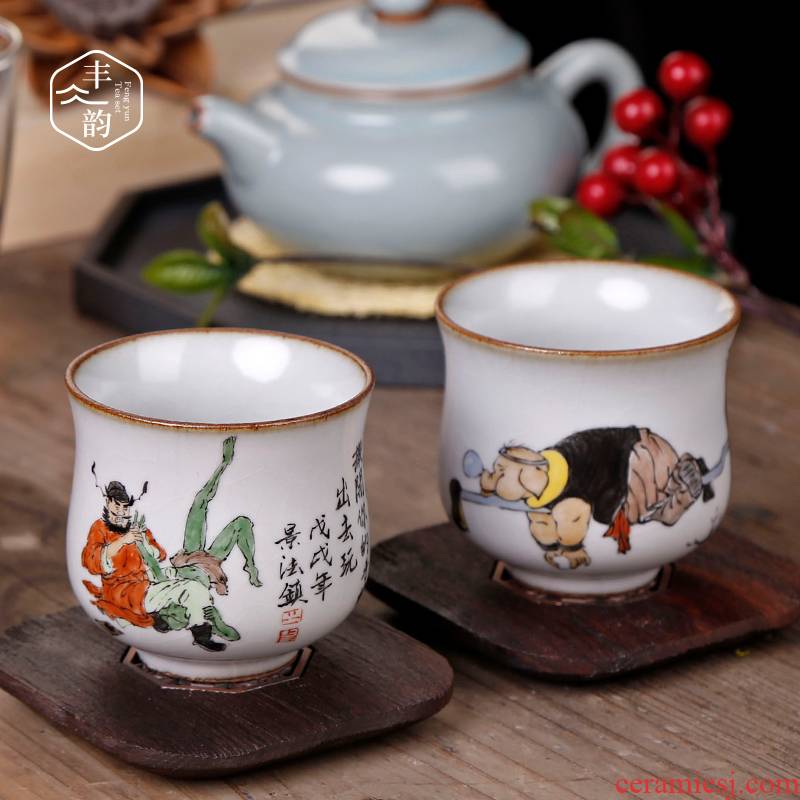 Jingdezhen hand - made teacup masters cup your up with pure manual sample tea cup large slicing can keep every individual single CPU