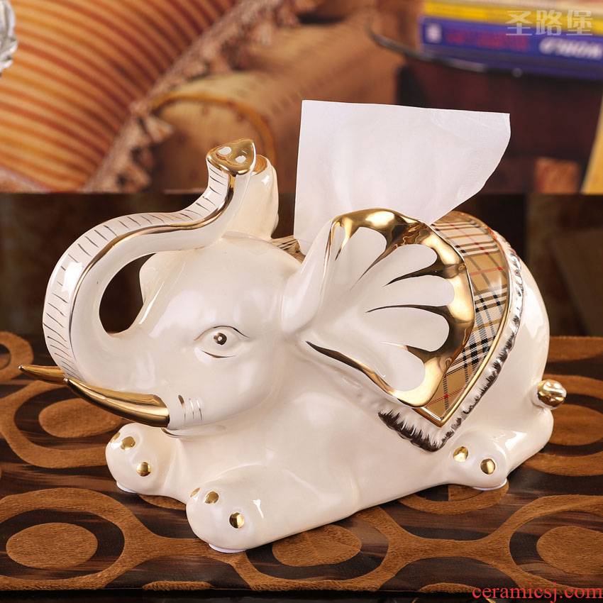 Fort SAN road ideas European ceramic decorative paper towel box sitting room elephant cartons furnishing articles gift package mail