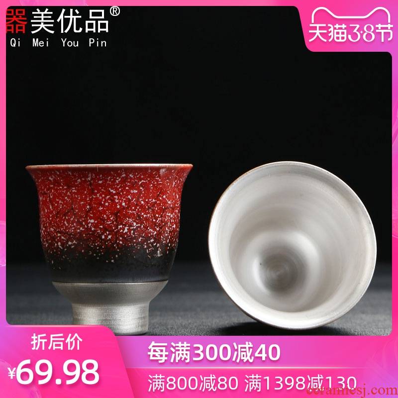 Implement the superior ceramic kung fu tea tasted silver gilding sample tea cup against koubei individual household utensils glass ceramic cup