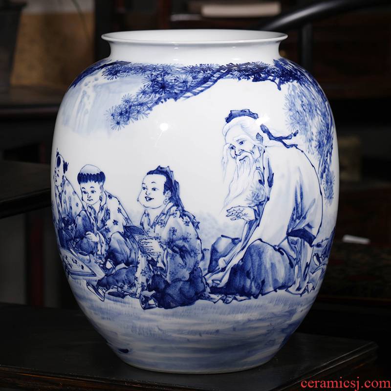 Jingdezhen ceramics outnumbered hand - made of blue and white porcelain vase household of Chinese style of the sitting room porch place gifts