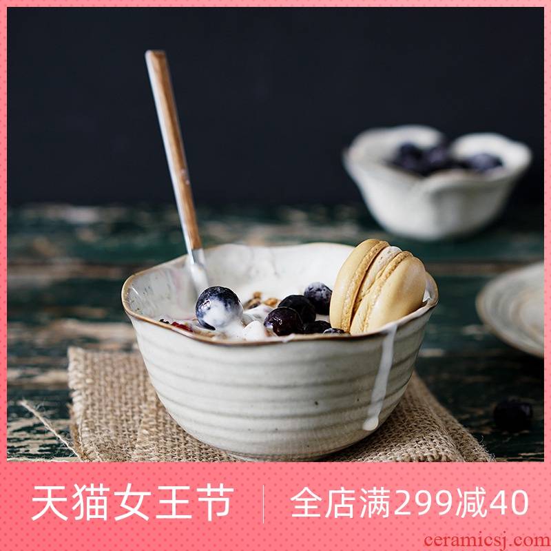 Lototo Japanese ceramics tableware bowls of household to eat soup bowl rainbow such use salad bowl dessert bowl bowl of creative children
