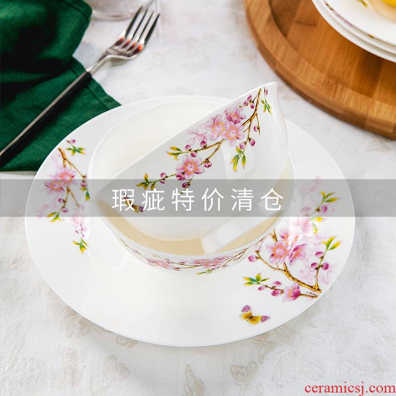 Only embellish ipads bowls disc Chinese dishes tangshan ceramics tableware household glair micro defects special offer a clearance