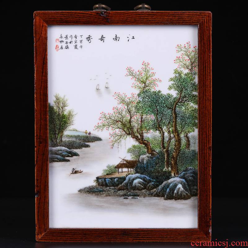 Offered home - cooked reside adornment furnishing articles Jin Hongxia hand - made famille rose porcelain plate paintings checking ceramic art of jingdezhen porcelain