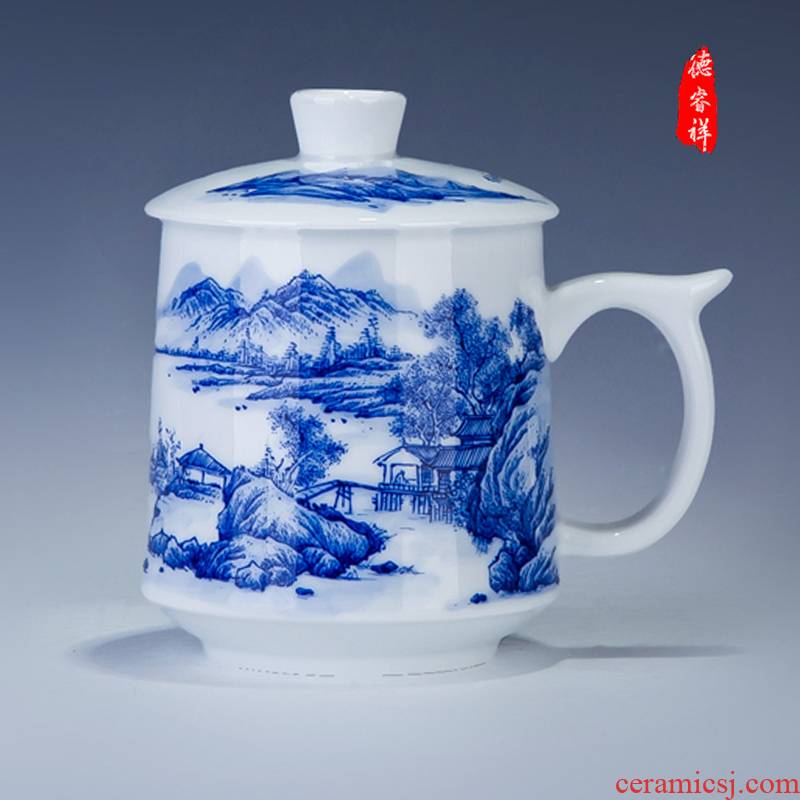 New jingdezhen ceramic cups with cover ipads China mugs porcelain cup office meeting