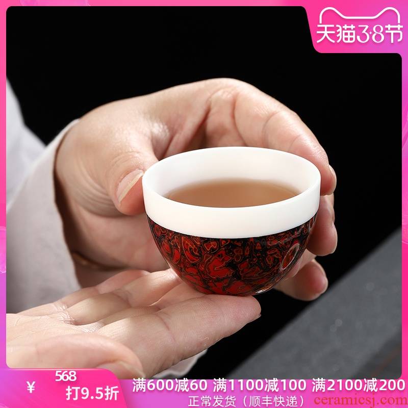 Implement the superior lacquer tea tea set creative small ceramic cups manual Chinese lacquer bowl kung fu masters cup collection