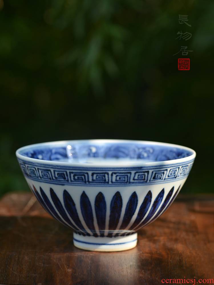 Offered home - cooked ju long jingdezhen blue and white porcelain up controller hand - made large heart always rainbow such as bowl bowl Chinese food dishes