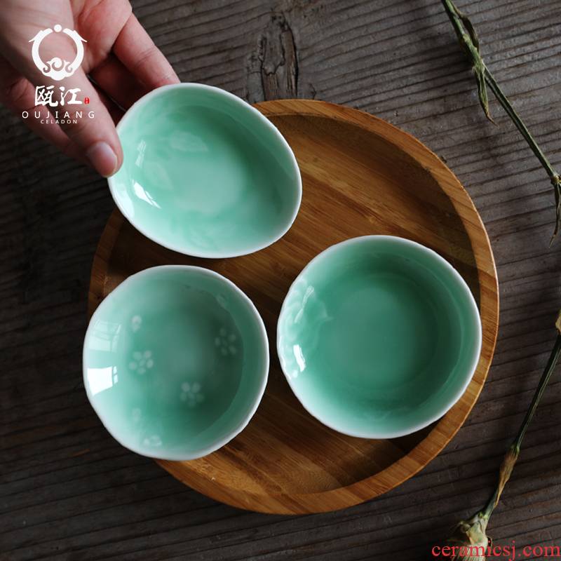 3.5 inch Oujiang longquan celadon vinegar dish of creative dishes flavor soy sauce dish dish of Chinese style household ceramic dip a butterfly