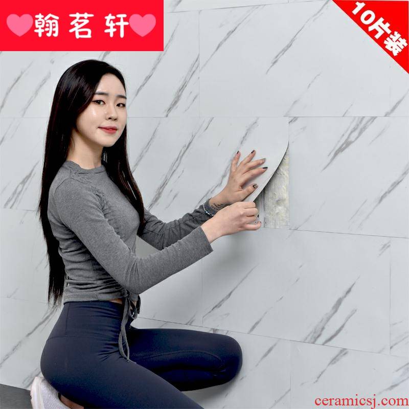 Imitation ceramic tile marble sticky which wallpaper from the kitchen toilet waterproof renovation floor which the sitting room background wall