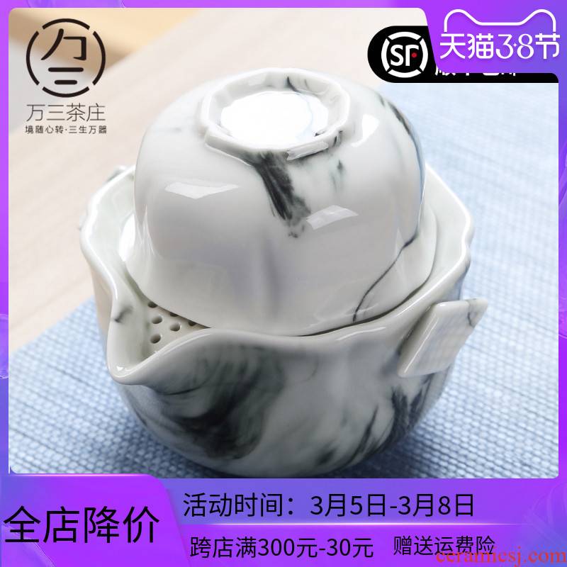 Three thousand cup to crack a pot of tea village a ceramic kung fu tea set household teapot hand grasp pot of individual cups