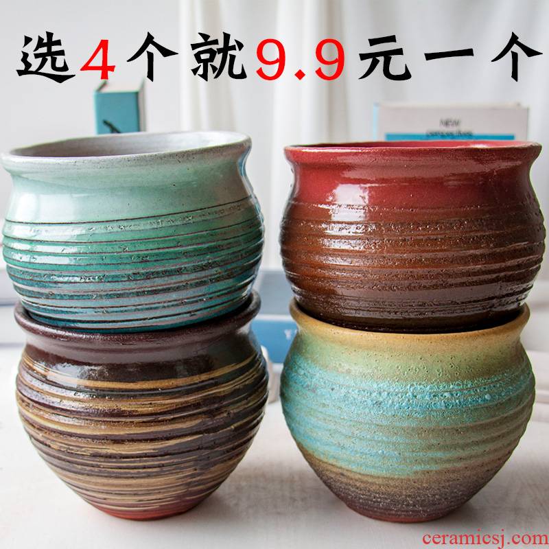 Mage, fleshy flower POTS and) old running the tao meaty plant basin of China rose, purple sand pottery and porcelain large POTS wholesale