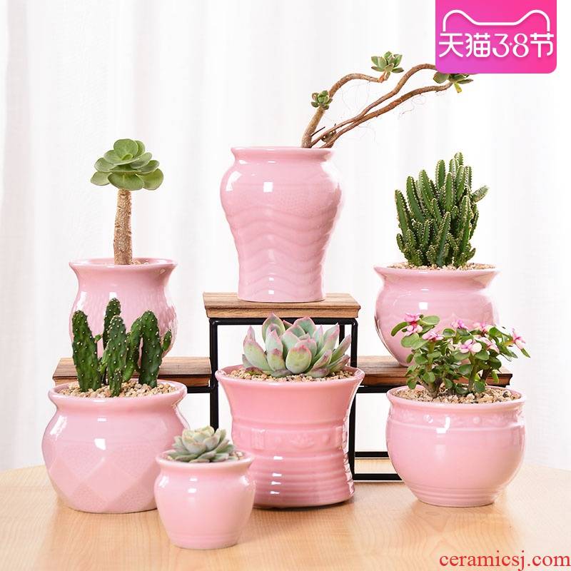 Celadon fleshy flowerpot ceramic wholesale high indoor creative small meat meat plant thumb mage old running the flowerpot