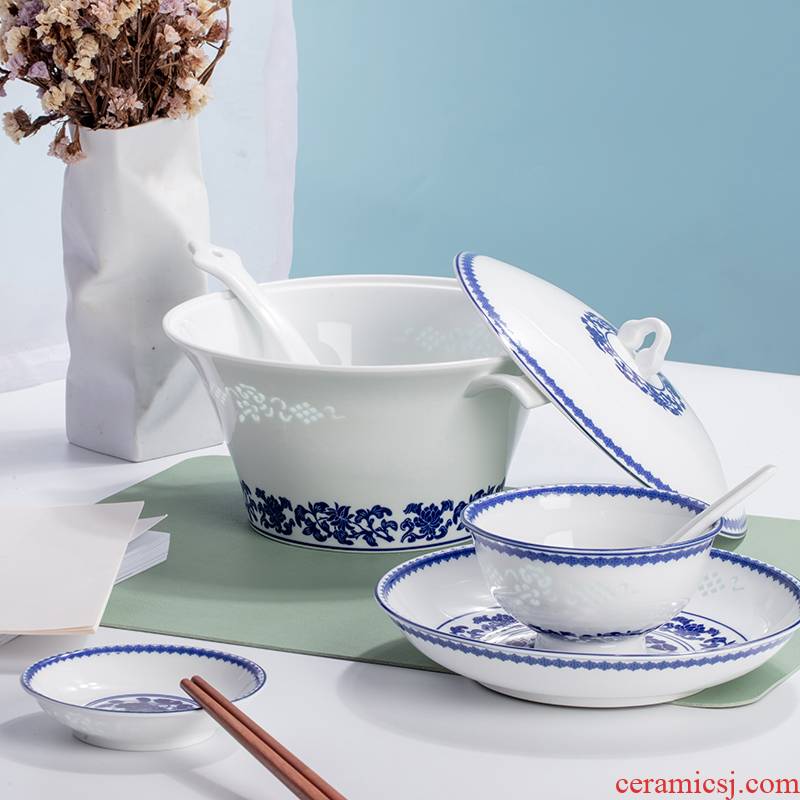 Jade BaiQing white porcelain in jingdezhen glaze and exquisite dishes set tableware woolly home dishes HeHeMeiMei 26