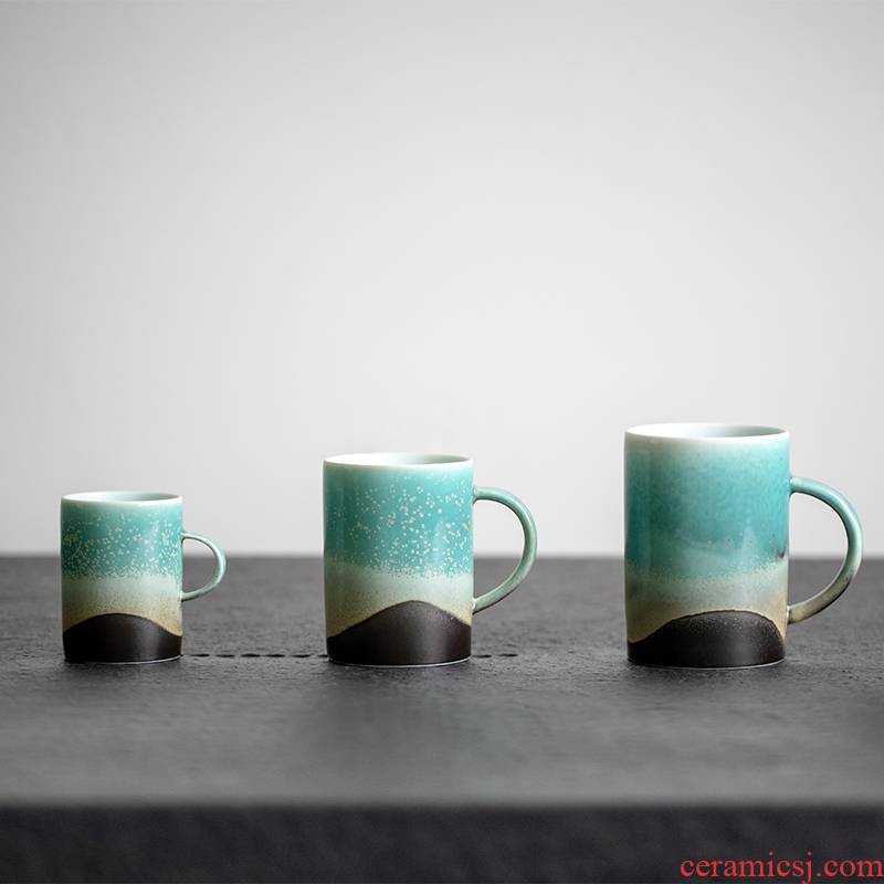 The landscape hills hand made a cup of jingdezhen ceramic keller of coffee cup cup female male household high - capacity offices