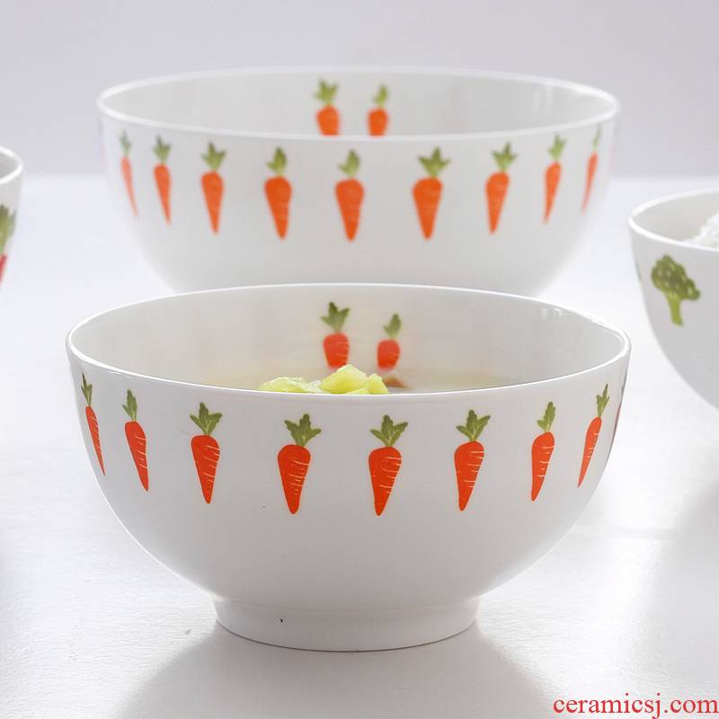 The Vegetables series tangshan ipads porcelain tableware eat a bowl of porridge household rice bowls bowl of soup bowl with rainbow such use ceramic salad bowl