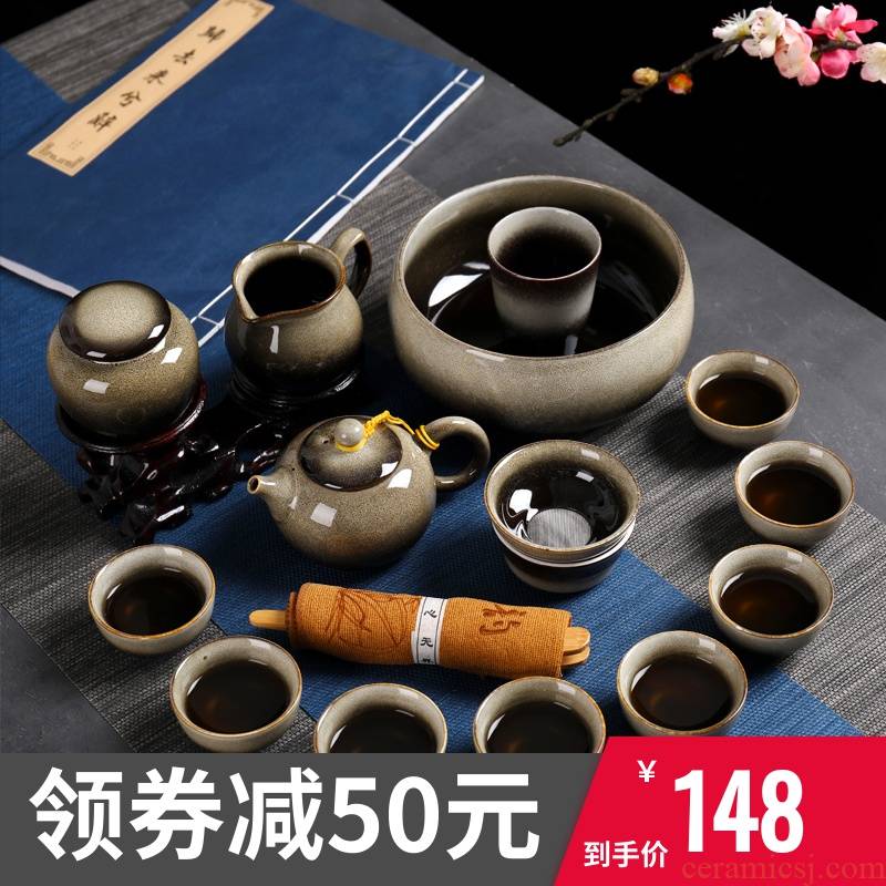 Making tea with a suit of household contracted sitting room of jingdezhen ceramic kung fu tea cups little teapot high - end gift box