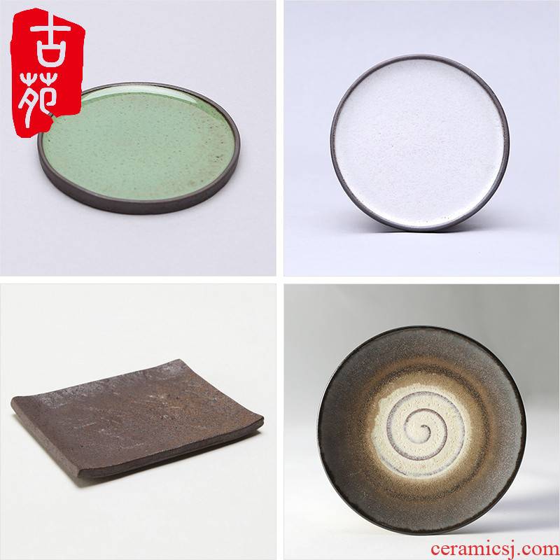 The ancient garden of coarse pottery tray was purple sand pottery and porcelain accessories kung fu tea set zero with Japanese tray was small cup mat cup