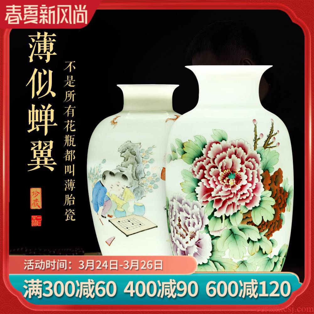 Jingdezhen hand - made ceramic vases, flower arrangement sitting room of Chinese style decoration Chinese wind restoring ancient ways porch home furnishing articles