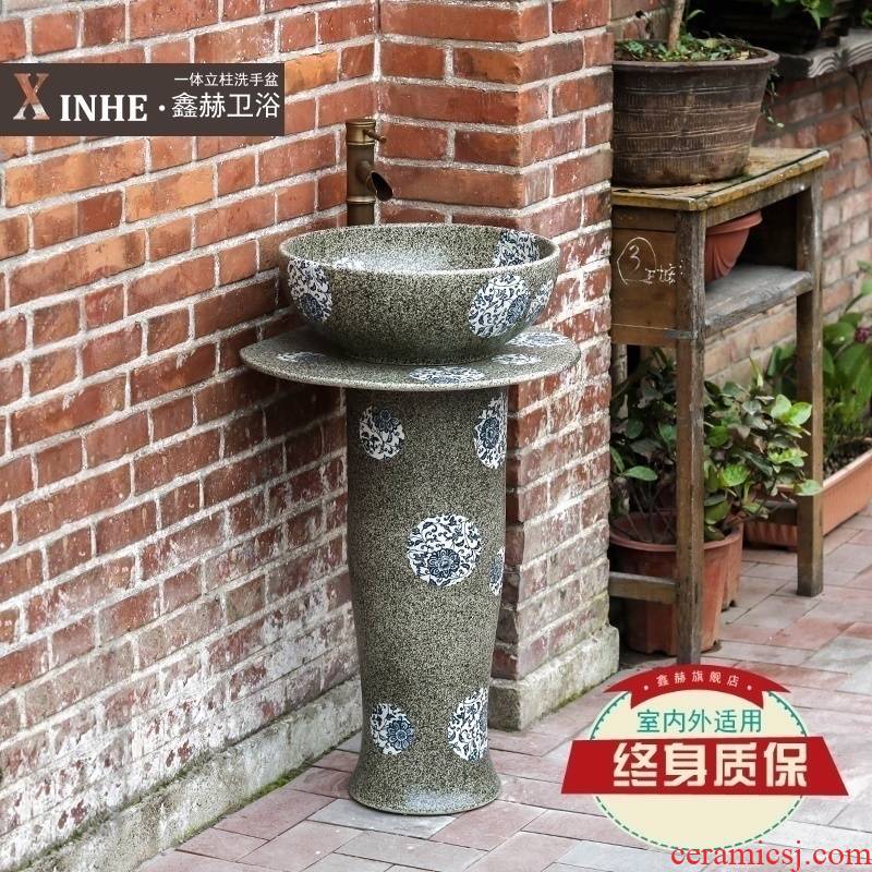 Ceramic pillar lavabo household arts balcony is suing toilet toilet basin that wash a face wash basin