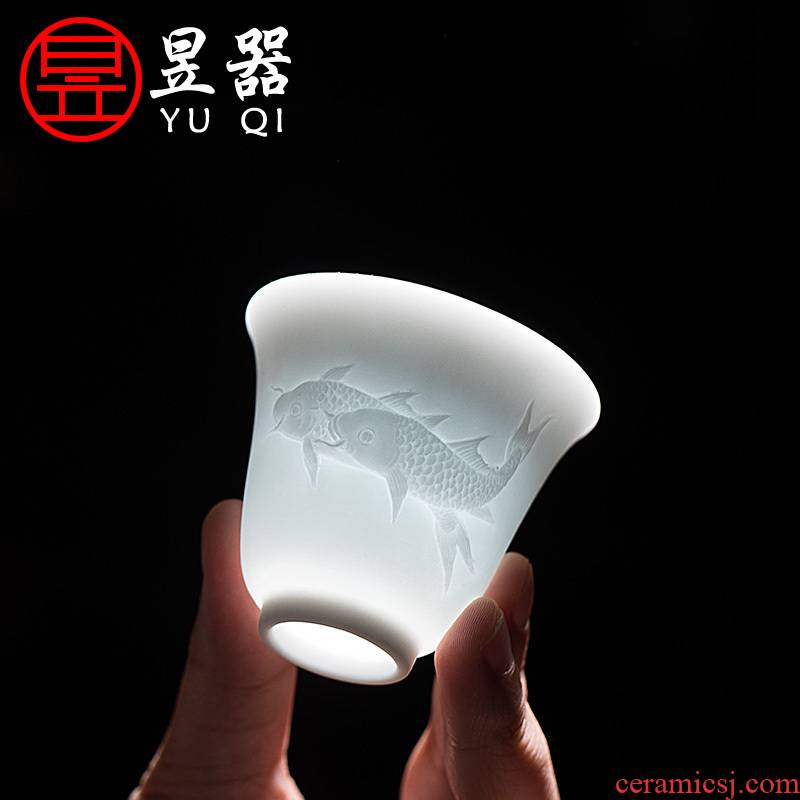 Yu ware jingdezhen ceramic cups kung fu tea tea sets with terms phase and moist to cup sample tea cup masters cup