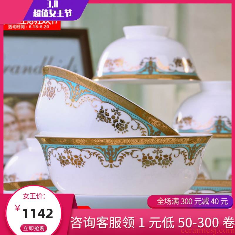 Jingdezhen porcelain tableware suit ipads head 60 key-2 luxury palace ou bowl dish dish ceramics tableware combination of Chinese style