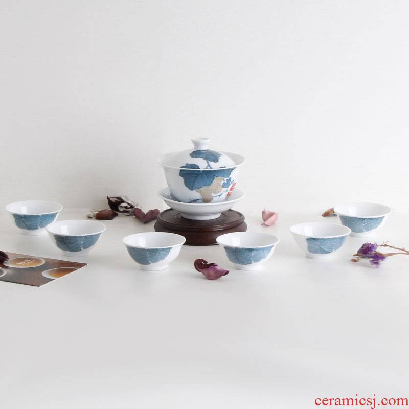 China red porcelain up jedaiah tureen heart 8 first kung fu tea set under the liling glaze color ceramic gifts cups